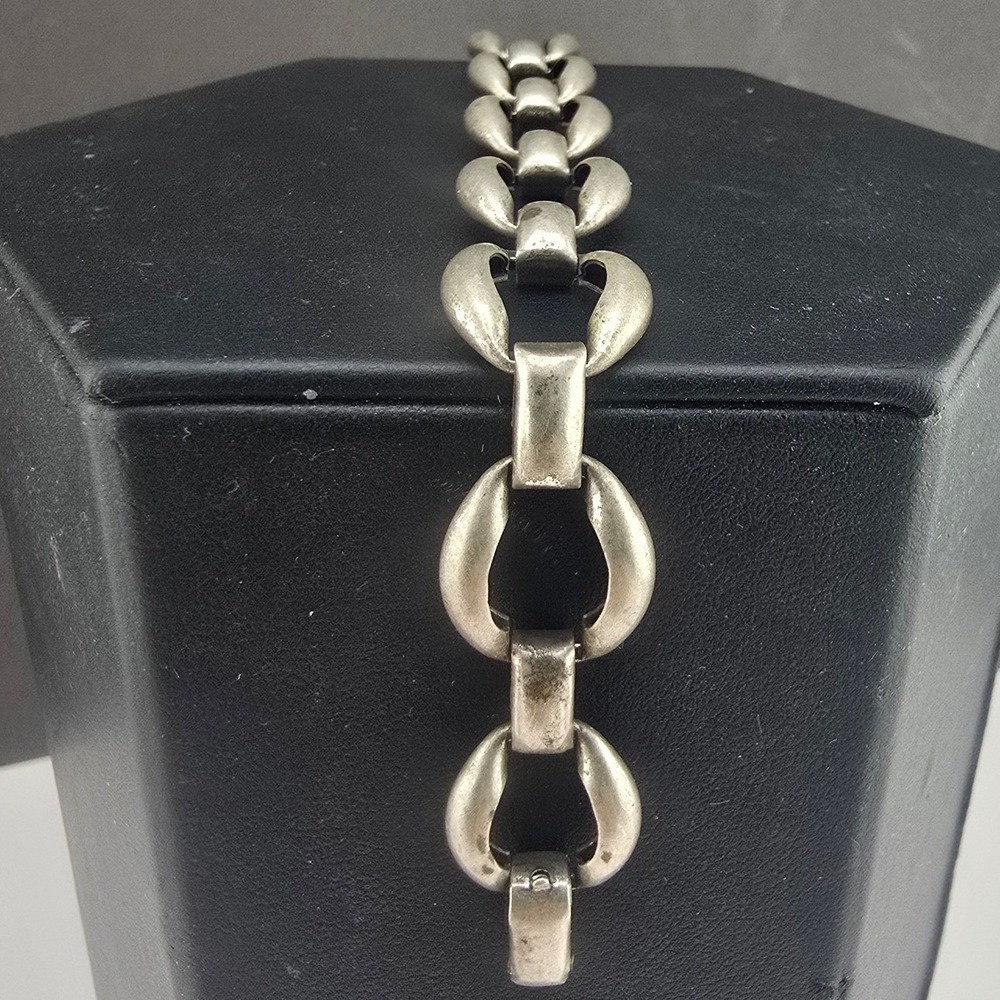Vintage Danecraft Sterling Bracelet Oval Link Heavy Modernist 6.75